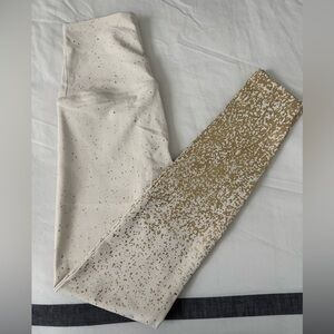 Beyond Yoga Cream leggings with gold speckles